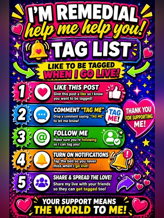 Accessories - TAG LIST!!! LIKE OR COMMENT SO I CAN TAG YOU WHEN I GO LIVE